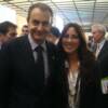 Frieda Garcia C with President Zapatero of Spain at the XVIII Ibero-American Summit