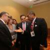 Frieda de Garcia Interpretiando para el Presidente Saca y el President Electo, Mauricio Funes con un Grupo de Congresistas de los EEUU