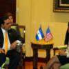 Presidente Saca, Secretaria de Estado Condoleezza Rice y Frieda de García
