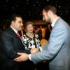 Crown Prince Haakon of Norway, President Saca, Mrs. Frieda de García at the World Economic Forum in Jordan